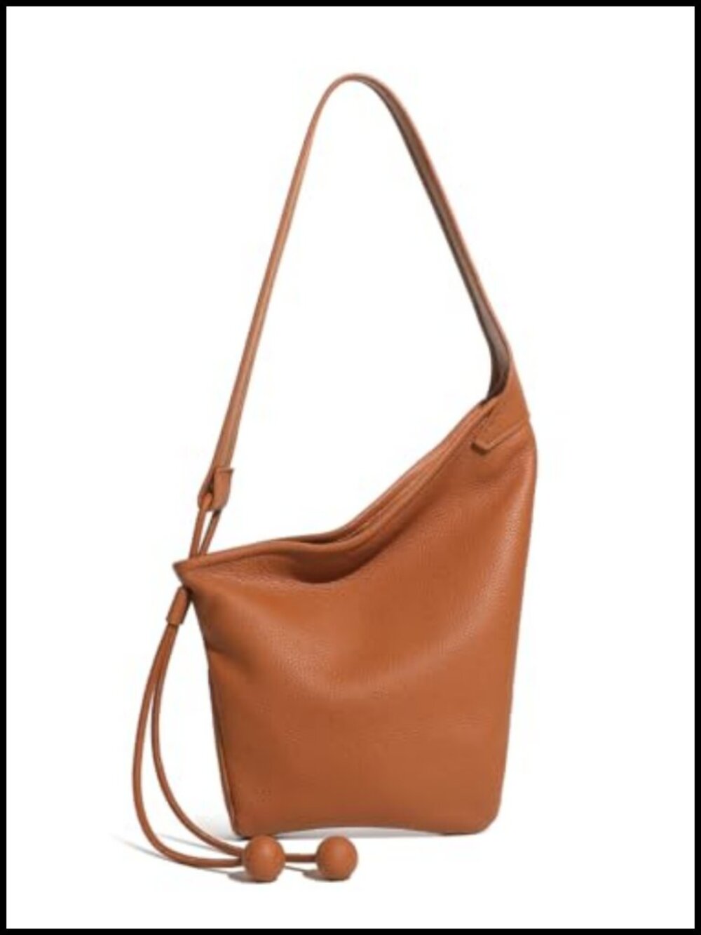 Genuine Leather Hobo Bag Slouchy Shoulder Purse Adjustable Crossbody